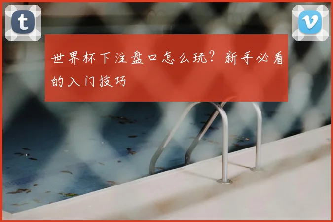 世界杯下注盘口怎么玩?新手必看的入门技巧